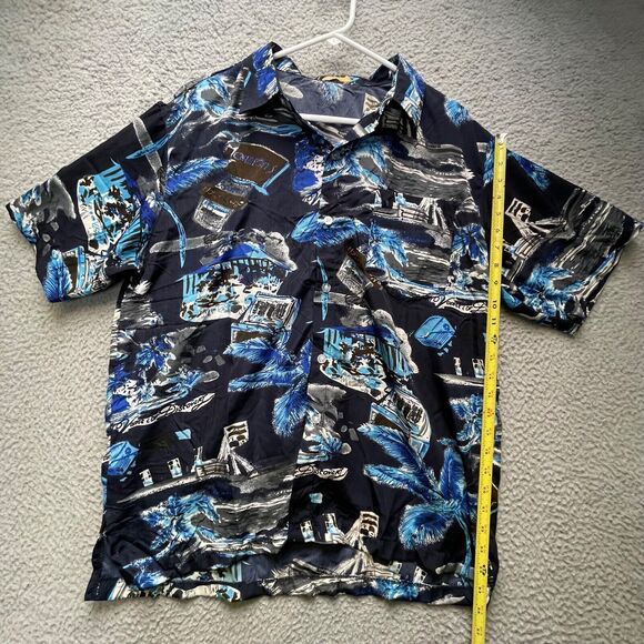Han Ton Hawaiian Shirt Mens Large Aloha Short Sleeve Button Up - Picture 3 of 12